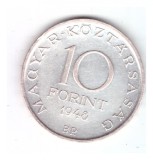 Moneda Ungaria 10 forint/forinti 1948, comemorativa 1848-1948, stare buna, Europa, Argint