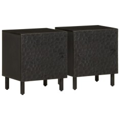 vidaXL Noptiere, 2 buc., negru, 40x33x46 cm, lemn masiv de mango 356816
