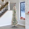 VidaXL Brad de Crăciun artificial cu 300 LED Verde și alb 240 cm 3396137