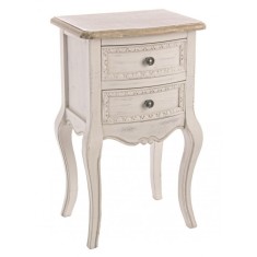 Noptiera 2 sertare lemn bej maro Clarisse 40x30x67 cm
