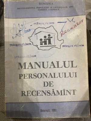 Manualul personalului de recensamint Bucuresti 1991 foto