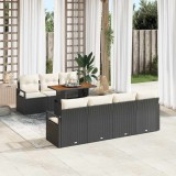 Cumpara ieftin Set de canapele pentru grădină cu pernă 8 pcs Negru, Crem