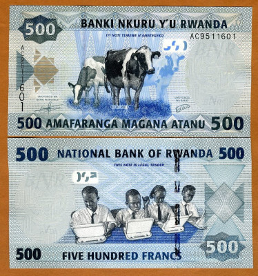 !!! RWANDA - 500 FRANCI 2013 - P 38 a - UNC foto