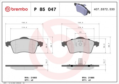 BREMBO P 85 047 PRIME LINE set placute frana,frana disc foto