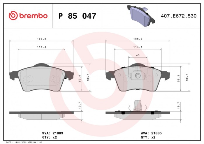 BREMBO P 85 047 PRIME LINE set placute frana,frana disc