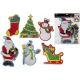 Set 6 Decoratiuni Craciun din Carton Pentru Perete, Gliter, Design Variat, Cadou Festiv