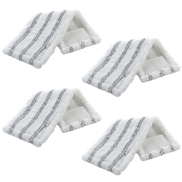 Set 4 Rezerve pentru mop plat, microfibra, alb, 135 x 440 mm