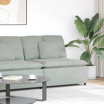 vidaXL Modul central canapea modulară cu perne, gri deschis, 100 cm foto