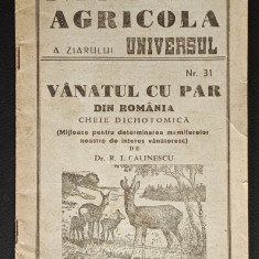 1946 VANATUL cu PAR din ROMANIA Descriere, Areal Urme Harta VANATOARE Calinescu