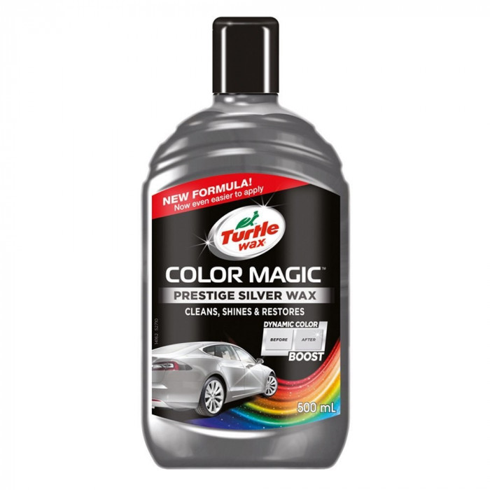 Solutie polish auto Turtle Wax Color Magic Plus argintiu