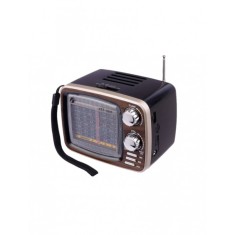 Radio Portabil FM/AM/SW, Bluetooth, Port USB/TF/AUX, Antena Telescopica, Scala Iluminata, Retro TV Box, Maro foto