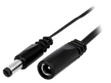 Cablu 2x0,5mm2 DC 5,5/2,1 mm mufă soclu drept negru