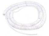 Cablu spiralat neecranat alb 2x0,22mm2 1m 300V