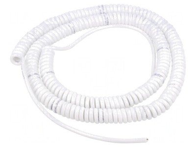 Cablu spiralat neecranat alb 2x0,22mm2 1m 300V foto