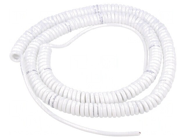 Cablu spiralat neecranat alb 2x0,22mm2 1m 300V