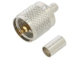 Conector UHF PL-259 mufă tată crimpat pe cablu fenol
