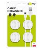 Cleme pentru gestionarea cablurilor cu 3 sloturi Goobay set 4buc alb