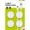 Cleme pentru gestionarea cablurilor cu 3 sloturi Goobay set 4buc alb