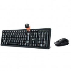 Kit tastatura si mouse genius tastatura wireless 104 taste (slim) foto