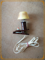 Lampa ELBA de citit din ebonita, lampa veche perioada comunista, veioza vintage foto
