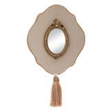Cumpara ieftin Oglinda decor din rasina Beige Velvet 22 cm