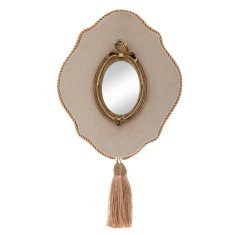 Oglinda decor din rasina Beige Velvet 22 cm