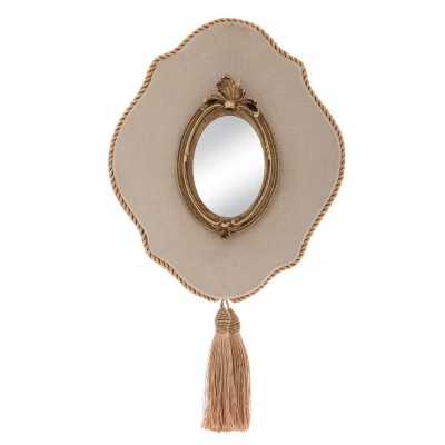 Oglinda decor din rasina Beige Velvet 22 cm foto
