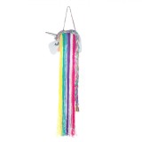 Decorațiune Perete Unicorn, Multicolor, Pasla, Lungime 80cm, Corn Argintiu, Oem