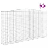 Cumpara ieftin Cosuri gabion arcuite, 8 buc, 400x50x220/240cm, fier galvanizat