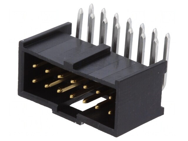 Soclu dreptunghiular tată C-Grid III 2,54mm 14 pini aurit THT