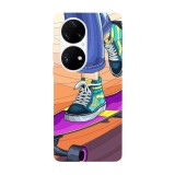 Husa compatibila cu Huawei P40 Pro model Skater Girl, Silicon, TPU, Viceversa, Transparent, Carcasa