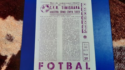 program CFR Timisoara - Ind. S. C. Turzii foto