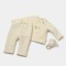 Set bluza dublata si pantaloni, Winter muselin, 100% bumbac - Stone, BabyCosy (Marime: 18-24 Luni)