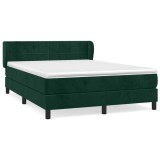 Cumpara ieftin Pat box spring cu saltea, verde inchis, 140x190 cm, catifea