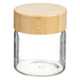 Borcan de sticlă borosilicată cu capac din bambus 60ml pentru depozitare, CMCLASS