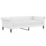 Cumpara ieftin Pat de zi cu saltea, alb, 90x200 cm, piele ecologica