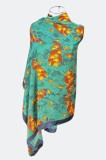 Esarfa tip sal, FS, Dacali, verde/gri, Multicolor, Marime universala