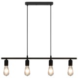 vidaXL Lustră cu becuri cu filament, negru, 80 cm, 2 W, E27