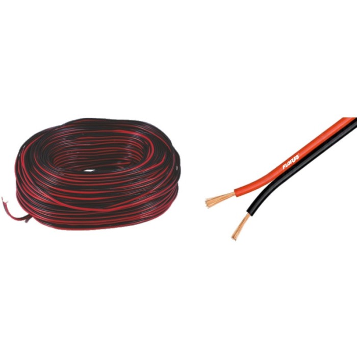 Cablu pentru boxe, rosu - negru, 2 x 0.75 mm, 100 m / rola