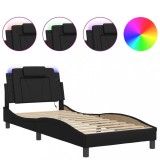Cumpara ieftin Cadru de pat, Viana, cu LED fara saltea, negru, 90x200 cm
