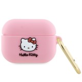 Husa AirPods Pro 1 Hello Kitty Silicone 3D Kitty Head, HKAP3DKHSP, roz