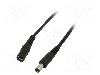 Cablu alimentare DC, DC 5,5/2,5 mufa, DC 5,5/2,5 soclu, negru, 3m, WEST POL - P25-C25-T050-300BK