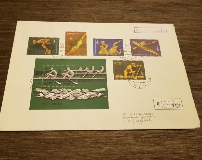 Plic filatelic olimpic URSS, Moscova 1980 - (Plic format mare)