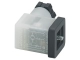 Conector cu valvă, mufă mamă, format C, 3 pini, IP65, &icirc;n unghi
