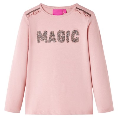 Tricou de copii cu m&amp;acirc;neci lungi roz deschis 128 foto