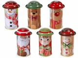 Set 6 dozatoare condimente Craciun metal multicolor &Oslash; 7 cm x 11,5 H