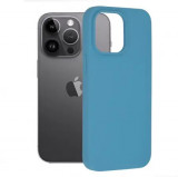 Husa iPhone 14 Pro Max Silicon Albastru Slim Mat cu Microfibra SoftEdge