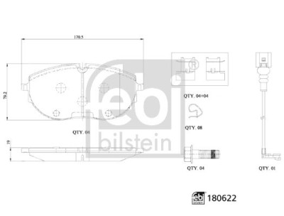 FEBI BILSTEIN 180622 set placute frana,frana disc foto