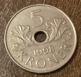 C50 - Moneda foarte veche - Norvegia - 5 koroane - 1998