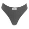 Chiloți String Femei, Seamless, Ribbed, Patch Alb, Gri Antracit